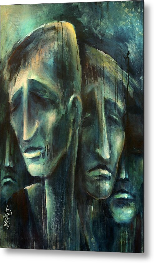 Portrait Metal Print featuring the painting 'endless' by Michael Lang