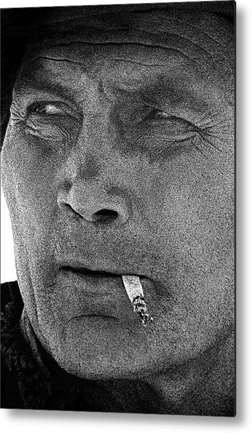 Film Noir Jack Palance Joan Crawford Sudden Fear 1952 Old Tucson Arizona 1969 Metal Print featuring the photograph Film Noir Jack Palance Joan Crawford Sudden Fear 1952 Old Tucson Arizona 1969 #1 by David Lee Guss