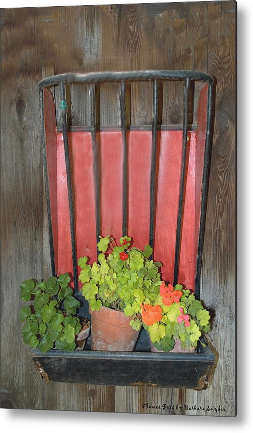 Flower Pots Metal Print featuring the photograph Flower Pots #1 by Barbara Snyder