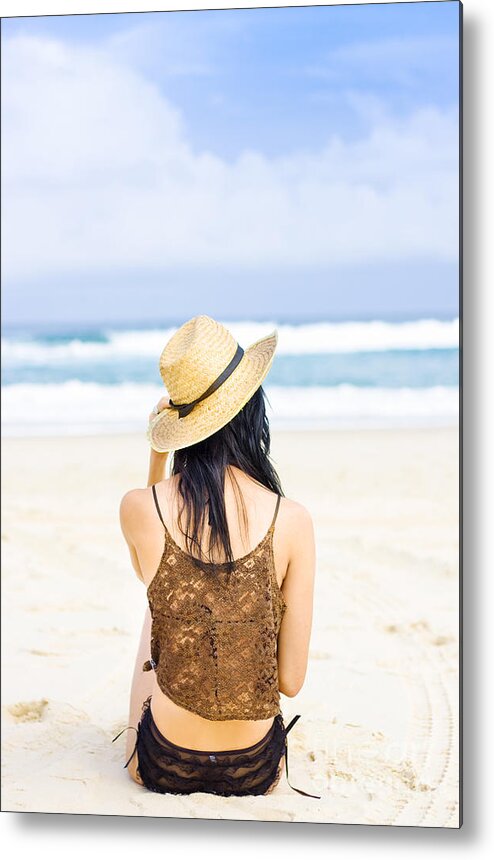 Beach Metal Print featuring the photograph Gazing Out At The Ocean by Jorgo Photography