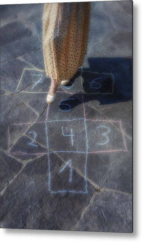 Girl Metal Print featuring the photograph Hopscotch #1 by Joana Kruse
