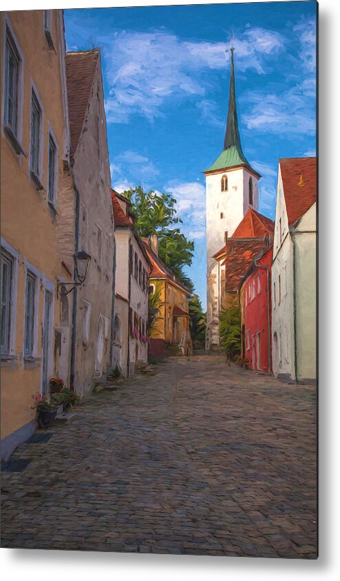 Vilseck Metal Print featuring the photograph Klostergasse Vilseck by Shirley Radabaugh