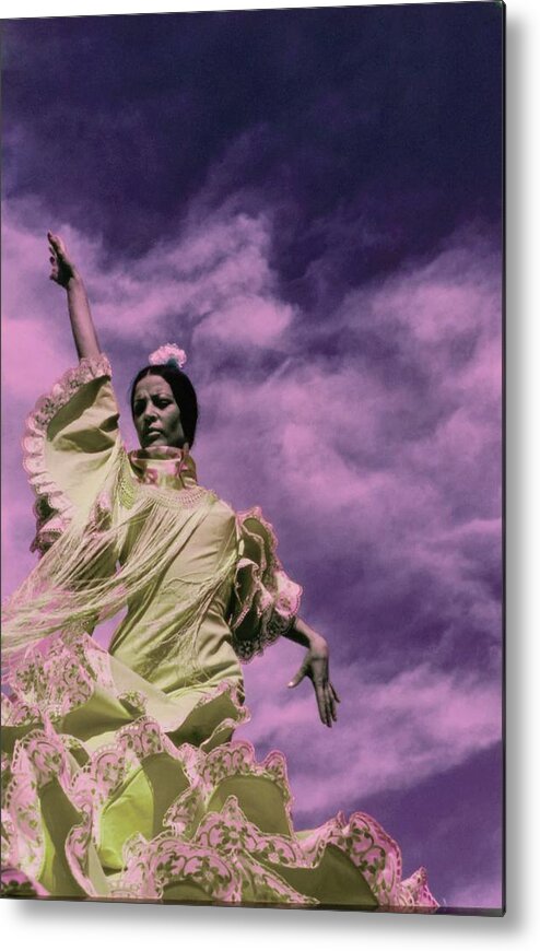 Dance Metal Print featuring the photograph La Contrahecha Wearing A Ruffled Dress #1 by Raymundo de Larrain