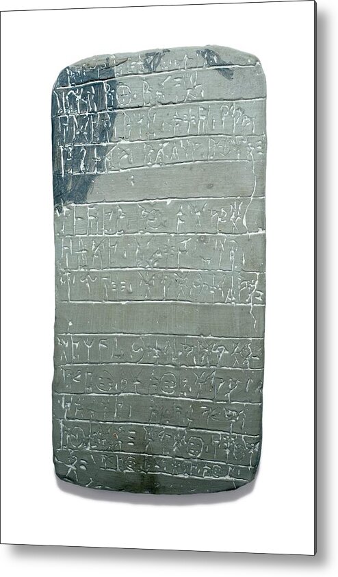 Carl Blagen Metal Print featuring the photograph Linear B Tablet #1 by David Parker