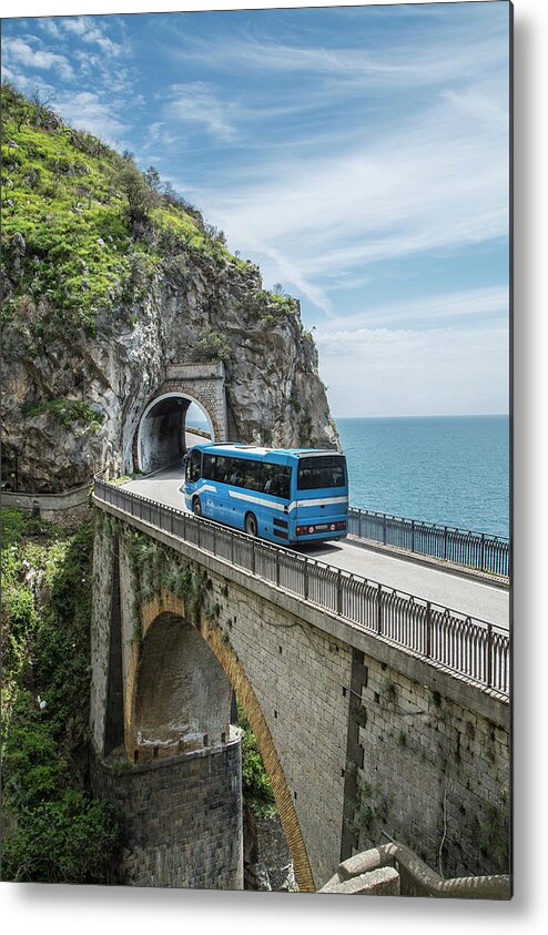 Built Structure Metal Print featuring the photograph Narrow Bridge On The Amalfi Coast Road #1 by Buena Vista Images