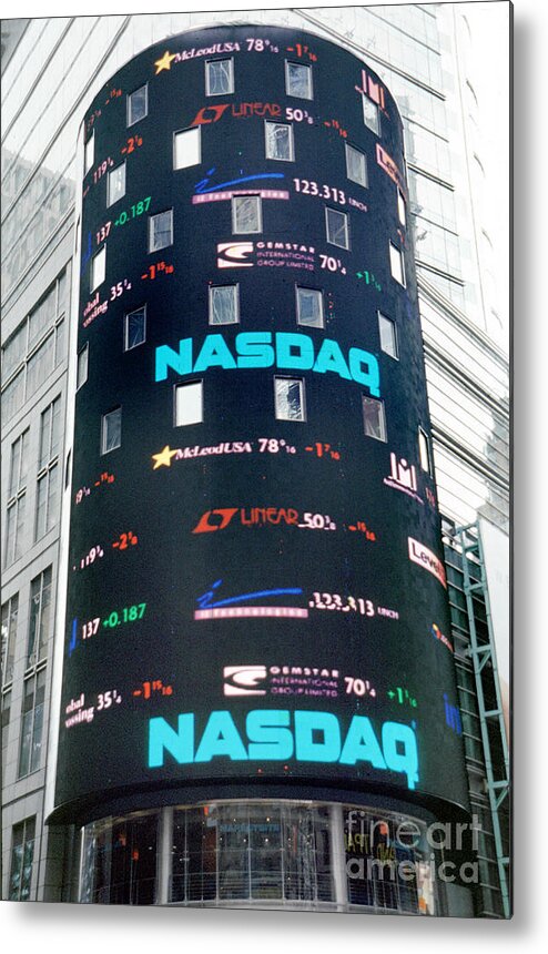   Times Square Metal Print featuring the photograph NASDAQ building #1 by Wernher Krutein