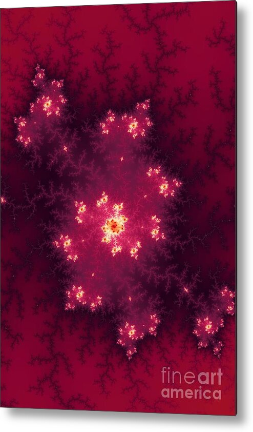 Fractal Metal Print featuring the digital art Red Fractal #1 by Henrik Lehnerer