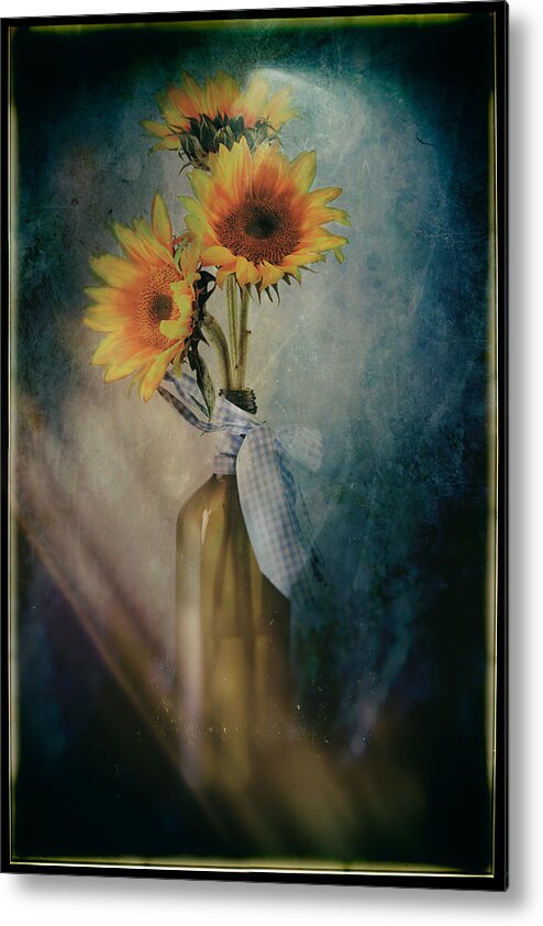 Sunflowers Metal Print featuring the photograph Sunflowers #1 by James Bethanis