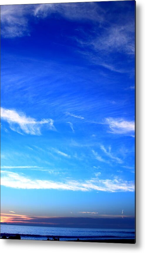 Abstract Metal Print featuring the photograph Sunset Ocean Blue #2 by Henrik Lehnerer