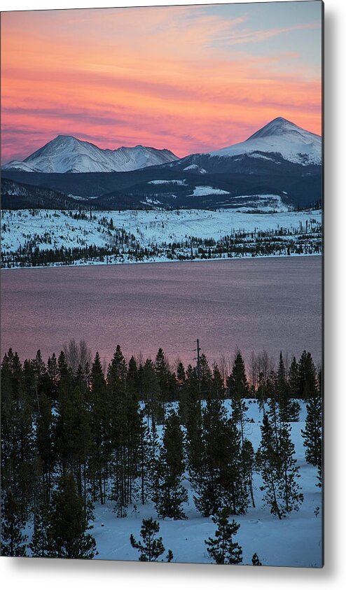Nobody Metal Print featuring the photograph Sunset Over The Dillon Reservoir #1 by Jim West