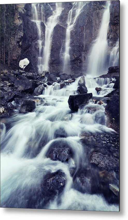 Extreme Terrain Metal Print featuring the photograph Tangle Falls Waterfall In Forest #1 by Rezus