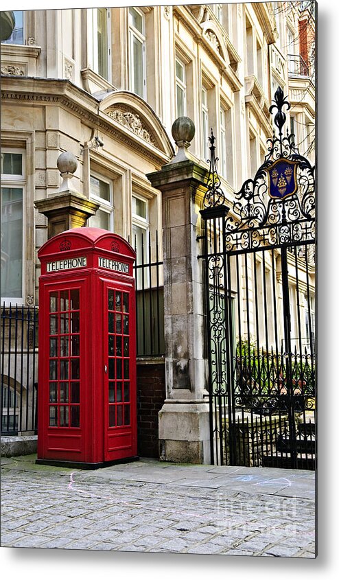 London Metal Print featuring the photograph Telephone box in London 1 by Elena Elisseeva