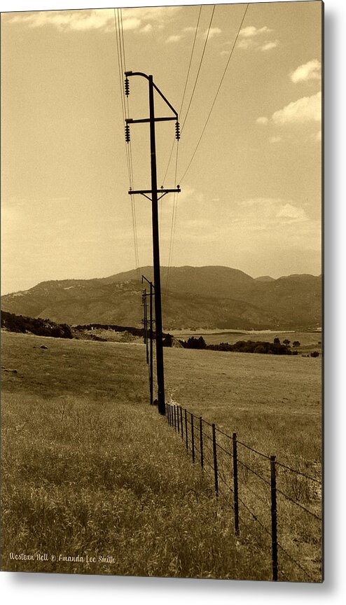 Telephone Pole Metal Print featuring the photograph Western Bell by Amanda Smith