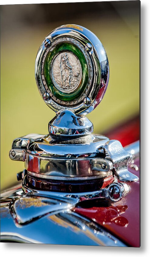 1932 Alfa Romeo 6c 1750 Series V Gran Sport Hood Ornament Metal Print featuring the photograph 1932 Alfa Romeo 6C 1750 Series V Gran Sport Hood Ornament -0240c by Jill Reger