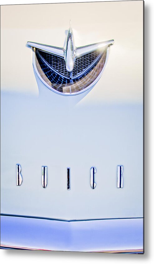 1956 Buick Special Metal Print featuring the photograph 1956 Buick Special Hood Ornament by Jill Reger