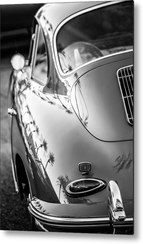 1963 Porsche 356b S Coupe Taillight Metal Print featuring the photograph 1963 Porsche 356B S Coupe Taillight -1241bw by Jill Reger