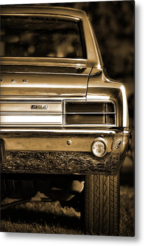 Red Metal Print featuring the photograph 1965 Olds 442 by Gordon Dean II