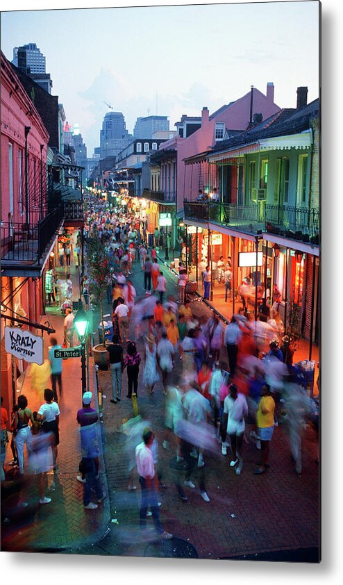 Photography Metal Print featuring the photograph 1980s Evening On Bourbon Street New by Vintage Images