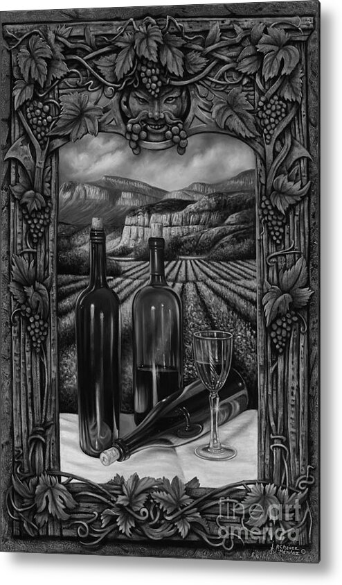 Wine Metal Print featuring the painting Bacchus Vineyard by Ricardo Chavez-Mendez