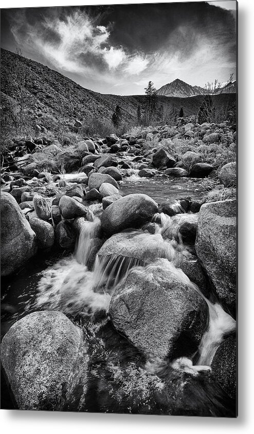 Black Metal Print featuring the photograph Big Pine Creek #2 by Cat Connor