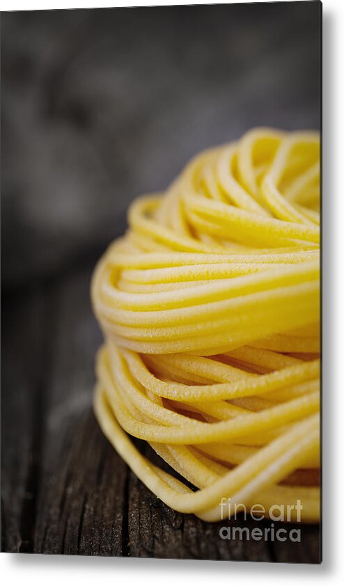 Basil Metal Print featuring the photograph Fresh pasta #2 by Mythja Photography