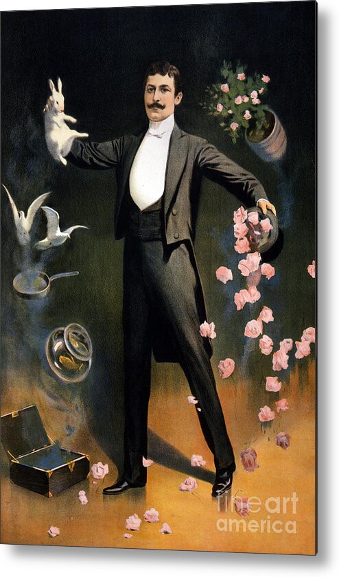 Entertainment Metal Print featuring the photograph Magician 1899 #3 by Photo Researchers