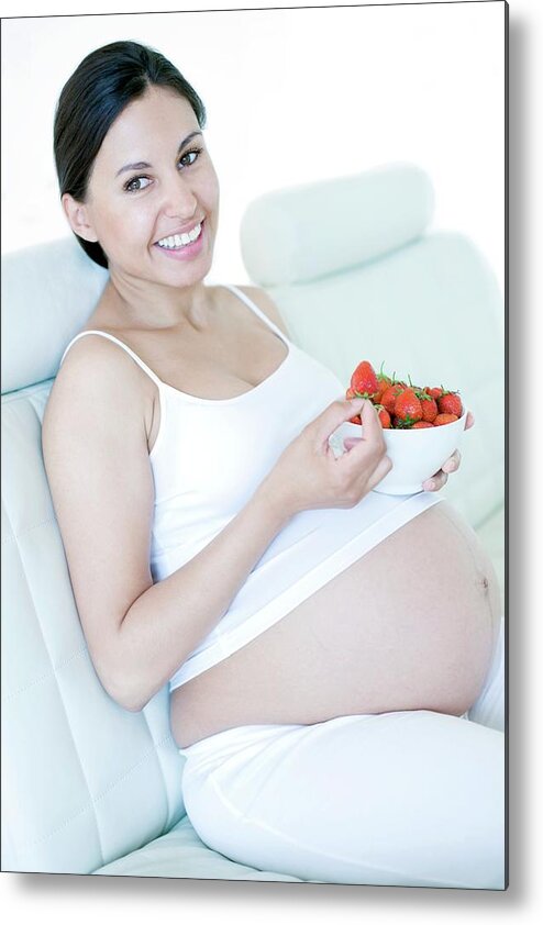 Adult Metal Print featuring the photograph Pregnant Woman #2 by Ian Hooton/science Photo Library