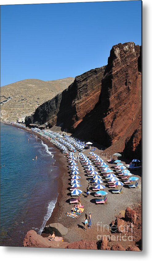 Santorini Metal Print featuring the photograph Red beach #1 by George Atsametakis