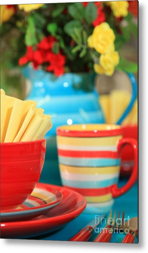 Table Setting Metal Print featuring the photograph Summer Table Setting #2 by Pattie Calfy