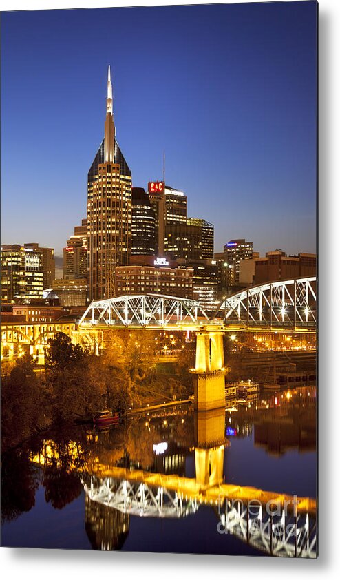 Nashville Metal Print featuring the photograph Twilight over Nashville Tennessee #2 by Brian Jannsen