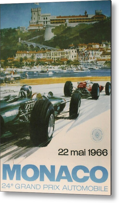 Monaco Grand Prix Metal Print featuring the digital art 24th Monaco Grand Prix 1966 by Georgia Fowler
