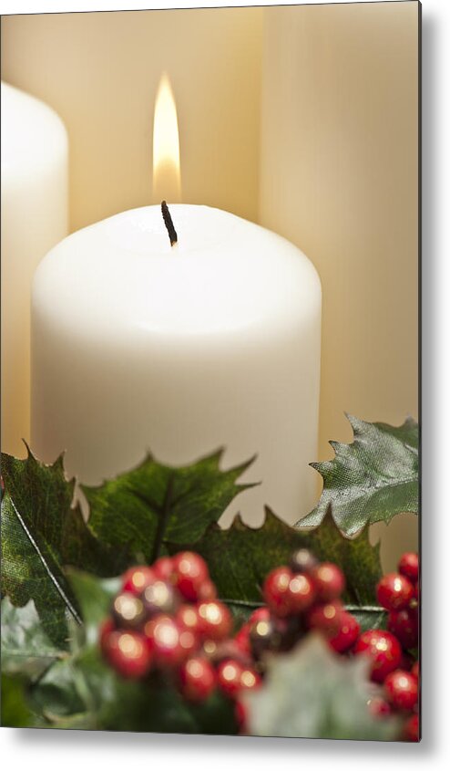 Cone Metal Print featuring the photograph Advent wreath #28 by U Schade
