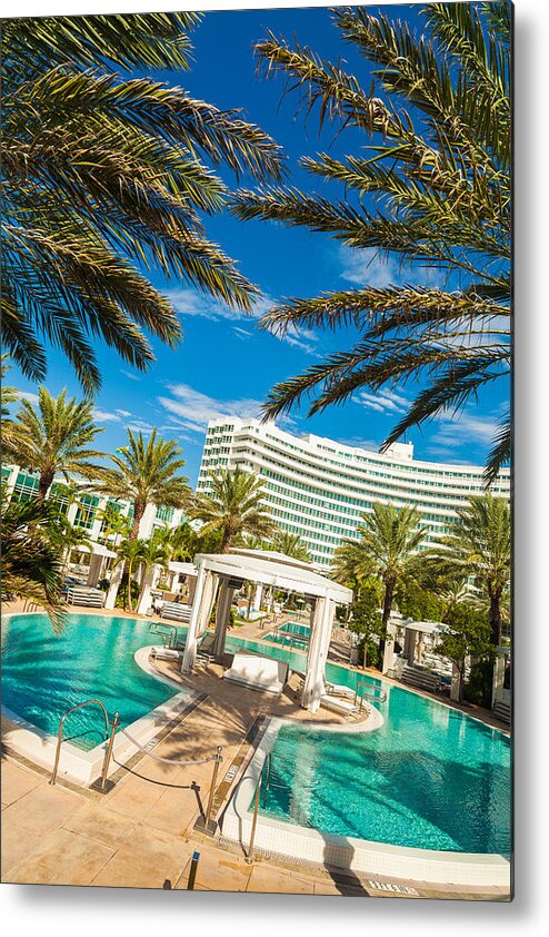 Architecture Metal Print featuring the photograph Fontainebleau Hotel #3 by Raul Rodriguez