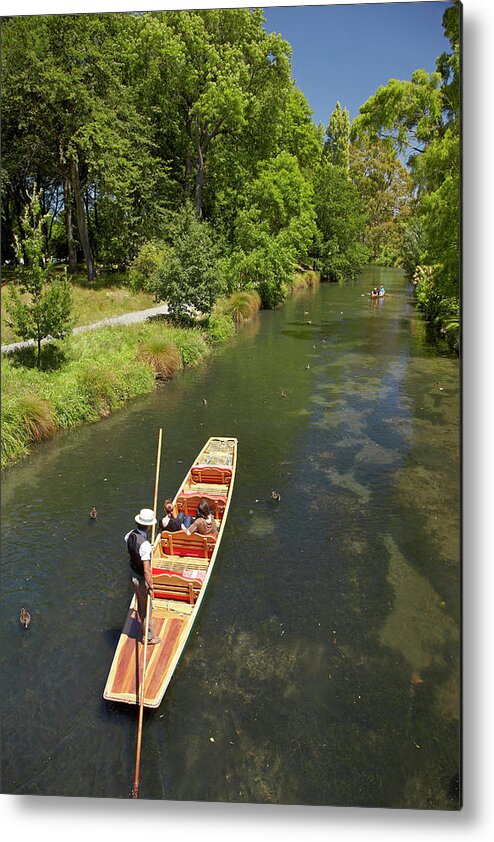 Avon Metal Print featuring the photograph Punting On The Avon, Christchurch #3 by David Wall