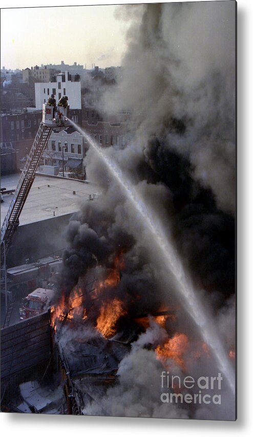 Fdny Metal Print featuring the photograph 3rd Alarm Supermarket Fire by Steven Spak