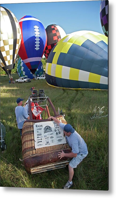 Two People Metal Print featuring the photograph Hot Air Balloon Championships #4 by Jim West