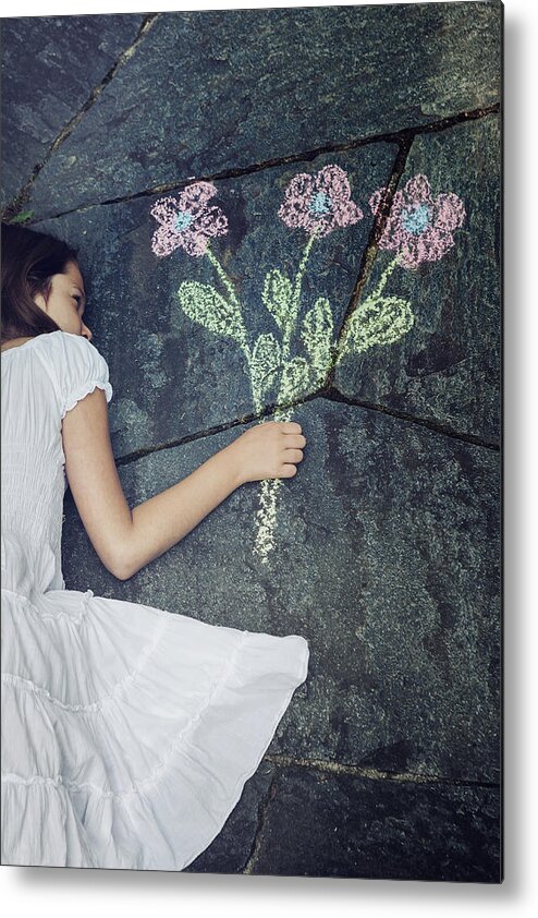 Girl Metal Print featuring the photograph Flowers #5 by Joana Kruse