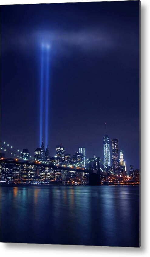 New York Metal Print featuring the photograph 9/11 by Mayumi Yoshimaru