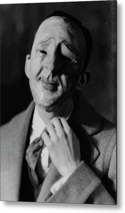 Fine Art Metal Print featuring the photograph A Robert C. Benchley Mask by Francis Bruguiere