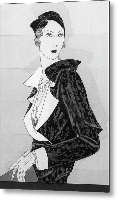 Fashion Metal Print featuring the digital art A Woman Wearing A Cap By Marie-alphonsine by Douglas Pollard