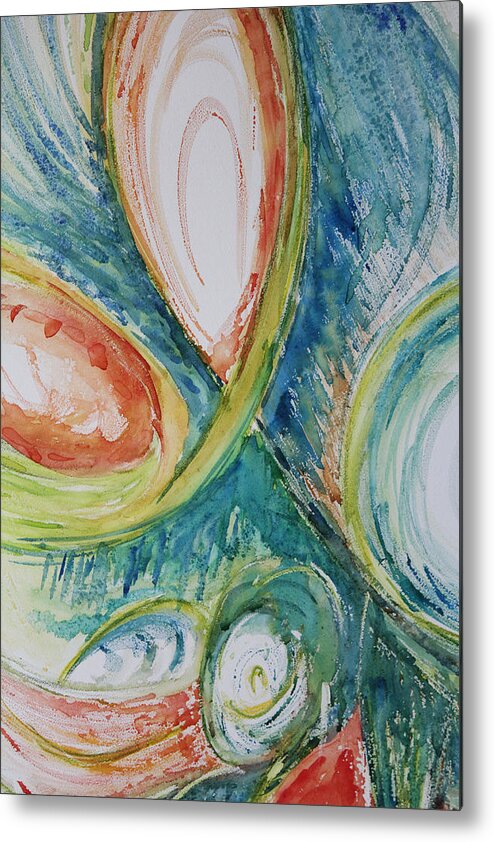 Watercolor Painting Metal Print featuring the painting Abstract Chaos by Carrie Godwin