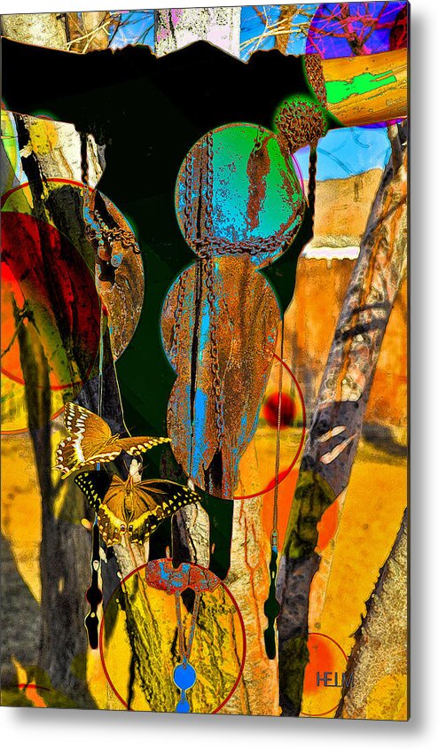  Cows Paintings Metal Print featuring the photograph Abstract Longhorn by Mayhem Mediums