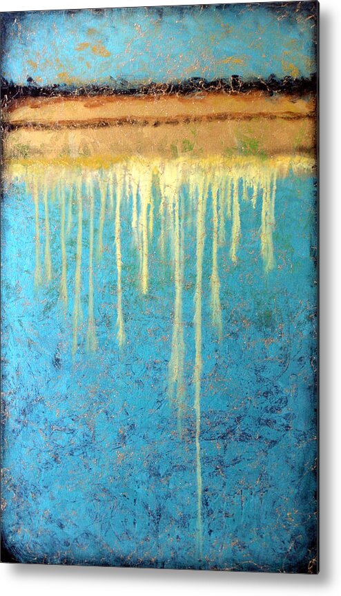 Abstract Metal Print featuring the painting Abstract Painting ... TEARS OF GOLD by Amy Giacomelli by Amy Giacomelli