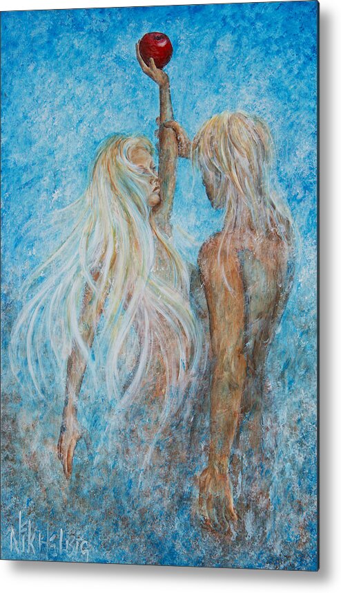 Adam And Eve Metal Print featuring the painting Adam and Eve by Nik Helbig