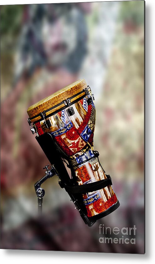 Djambe Metal Print featuring the photograph Africa Culture Drum Djembe in Color 3236.02 by M K Miller