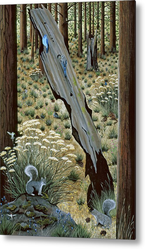 Squirrel Metal Print featuring the painting Against All Odds by Jennifer Lake