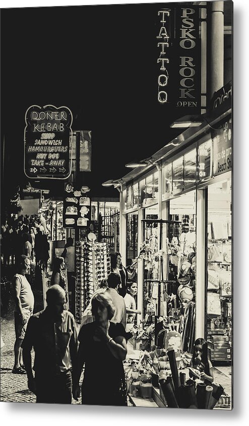 Marco Oliveira Metal Print featuring the photograph Albufeira Street Series - Tattoo by Marco Oliveira