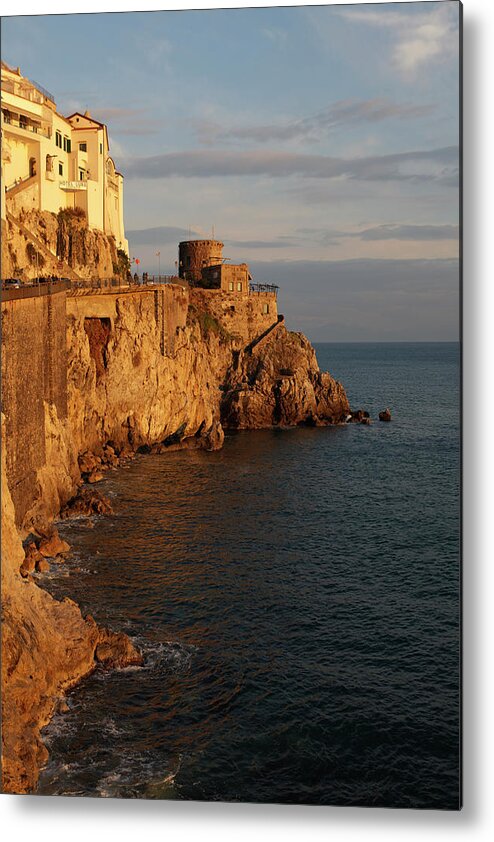 Tyrrhenian Sea Metal Print featuring the photograph Amalfi Coast At Sunset by Massimo Pizzotti