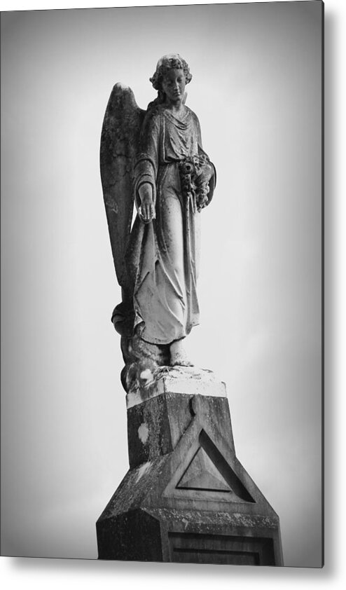 Angel Metal Print featuring the photograph Angel - BW by Beth Vincent