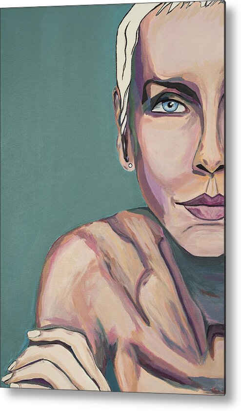 Annie Lennox Metal Print featuring the painting Annie Lennox Talk To Me by Christel Roelandt